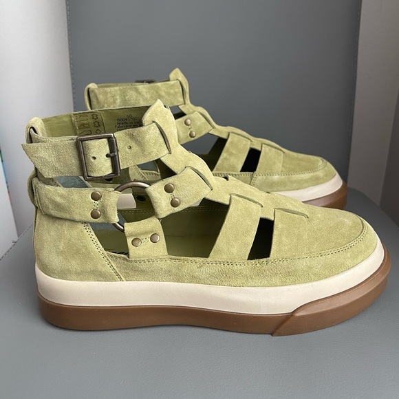 New Free People Bodhi Fisher Sneaker Olive Moss Size 10 - Picture 3 of 16